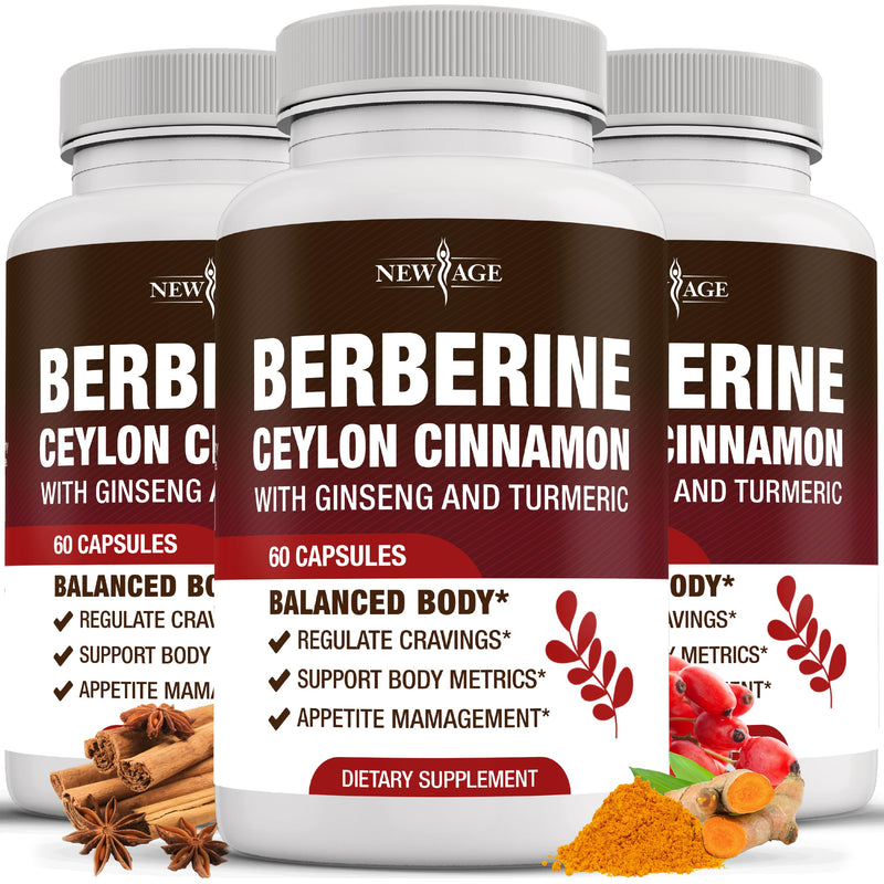 [Australia] - Berberine HCL Plus Ceylon Cinnamon Turmeric Licorice Extract, Gymnema Sylvestre, Apple Cider Vinegar, Berberine HCI Root Supplements Pills - 180 Count 