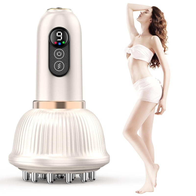 [Australia] - Body Sculpting Machine — Lymphatic Drainage Massager & Anti Cellulite Massage Tool,with Microcurrent, Light Heat & Vibration for Legs, Arms & Belly, Body,Helps Reduce Stretch Marks & Cellulite White 