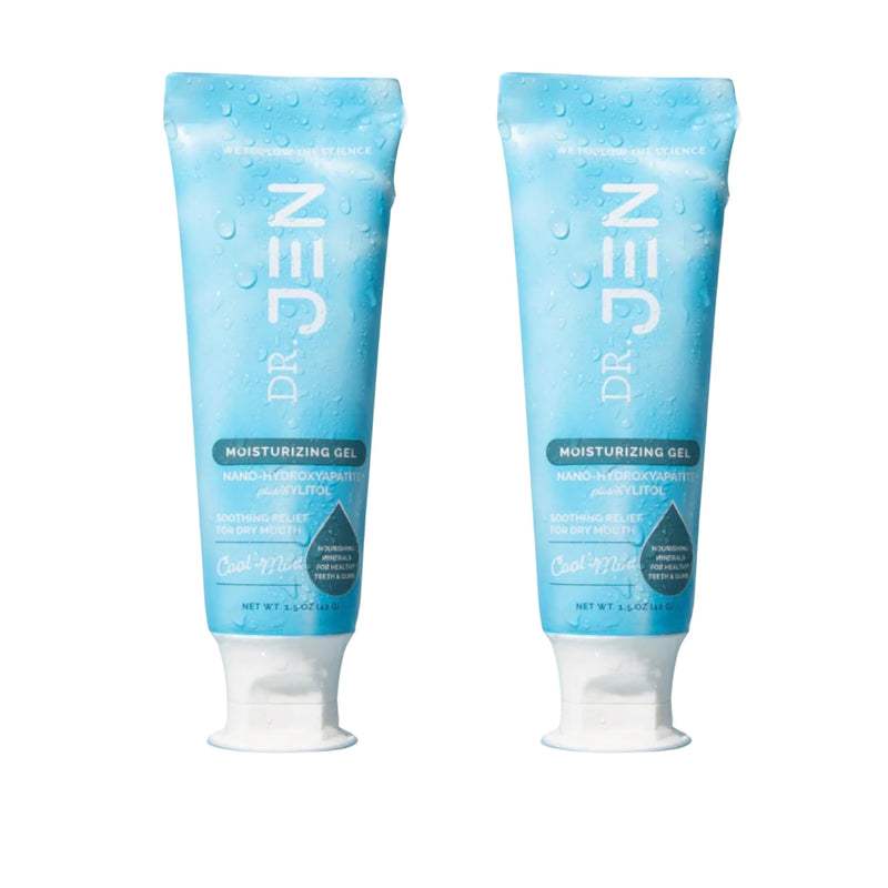 Dr. Jen Dry Mouth Moisturizing Gel, Dentist Designed | Nano Hydroxyapatite + Xylitol, Vitamins K2 + D3, Long Lasting Moisture, Fresh Clean Feel, 2 Pack, Cool Mint 1