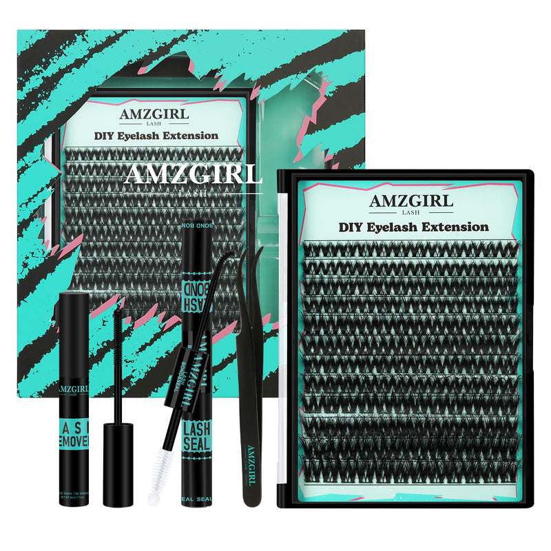 Lash Extension Kit 3D Effect Lash Clusters Kit 144pcs D Curl Eyelash Extension Kit with Lash Bond and Seal Lash Remover Lash Tweezers for Lash Clusters Eyelash Clusters Kit (Gloom, D-10-18mm Kit) 144pcs-Gloom-D-10-18-Kit