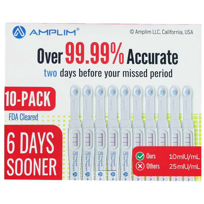 Pregnancy Test Sticks, 10 Count | HCG Early Detection 6 Days Sooner, Extra Sensitive 10mIU/mL, Over 99.99% Accurate, Fast Clear Results in Minutes 1 Count (Pack of 10)