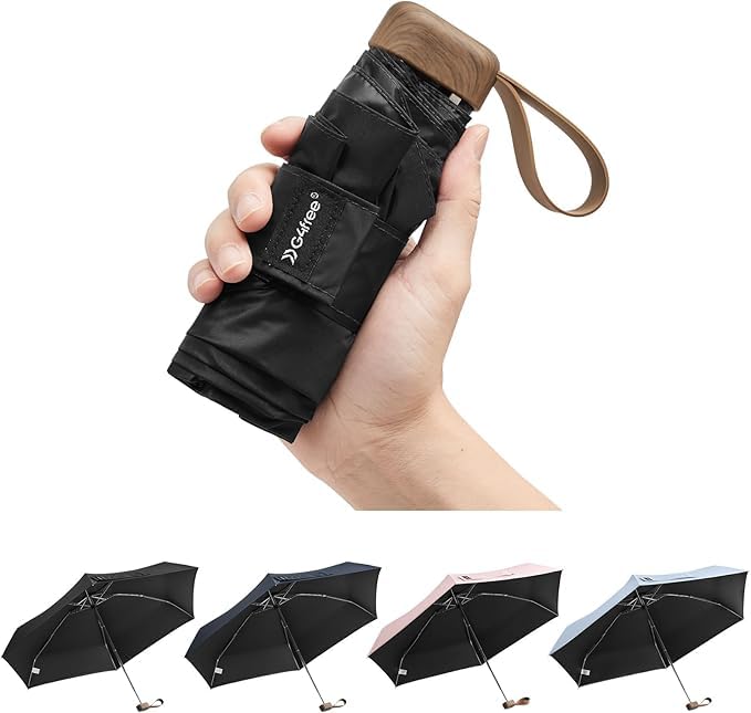 G4Free Mini Travel Umbrella UPF 50+ Ultralight Slim UV Protection Parasol Windproof Compact Umbrella