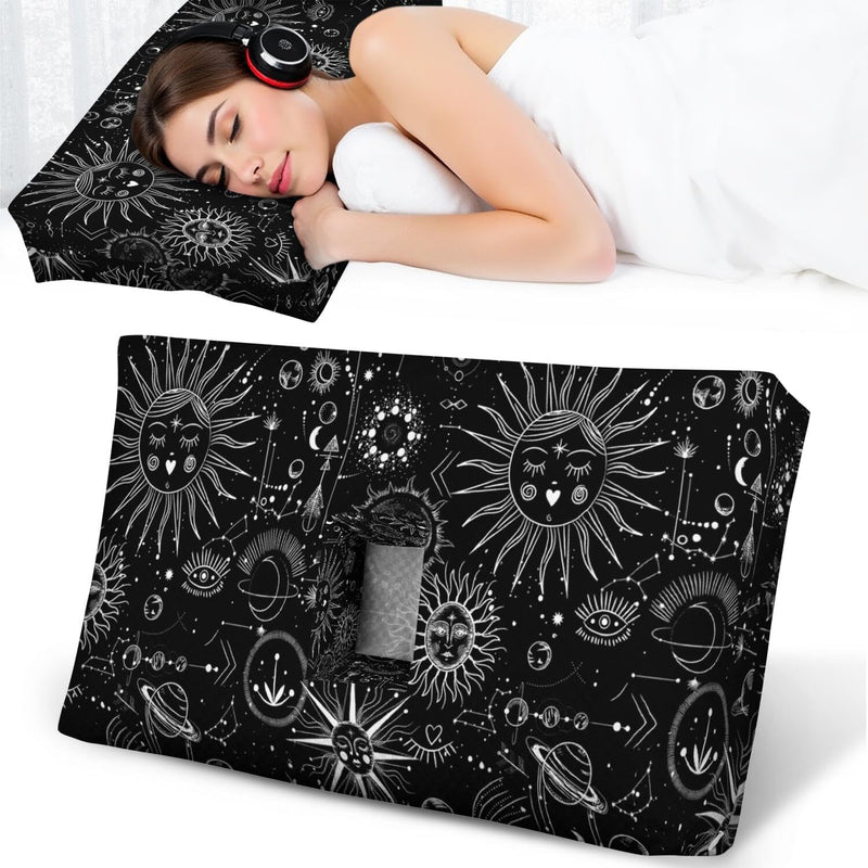 [Australia] - Ear Piercing Pillow for Side Sleepers,Rectangle Design with Big Hole for Ear Protection & Pain Relief,Soft & Breathable,Washable Cover (22x13x4 inches) Black 22"*13"*4" 