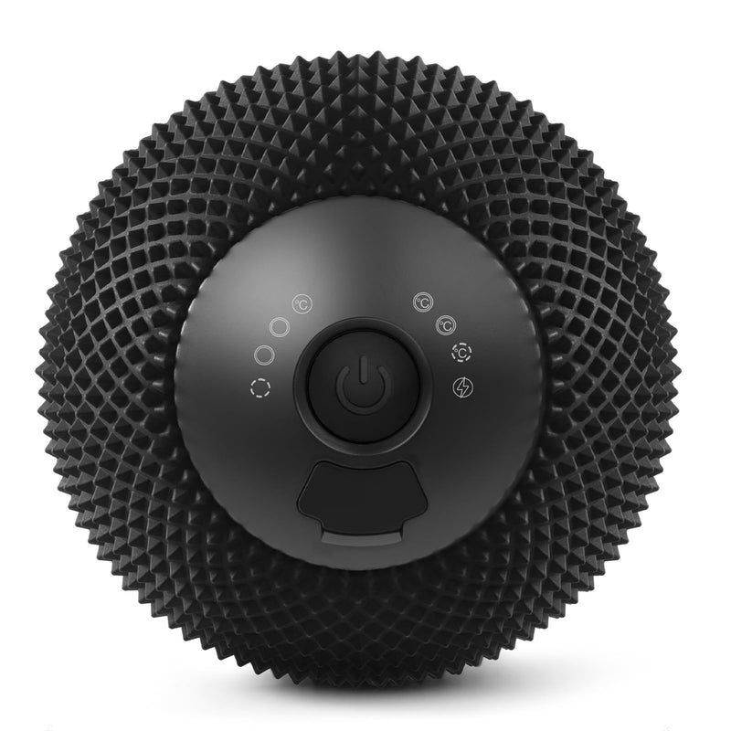 Vibrating Massage Ball with Heat, 7 Modes, Memory, Myofascial Release, Deep Tissue Muscle Recovery Ball for Trigger Point Massage - Foot, Neck, Leg, Back & Hip Flexor Release Tool (Black) Black