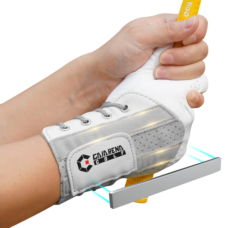 GAIARENA Golf Training Aid Wrist Hinge Trainer Brace, Effective Golf Swing Training Aids, Correct Wrist Angle Swing Posture & Develop Muscle Memory for Beginner【Patent Pending】 Gray [Left Handed Golfers] Medium