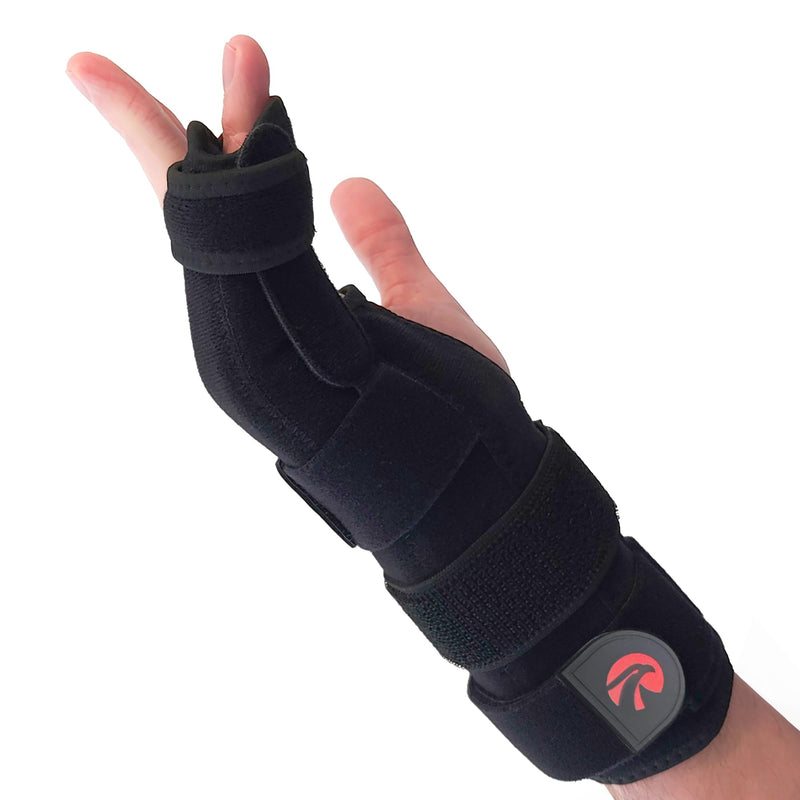 [Australia] - Pinky Finger Splint Boxer Fracture Brace | Ulnar Gutter Splint Hand Brace | Ring & Little Finger Splints | Broken Metacarpal Support Cast | Dupuytren's Contracture | Boxers Pinky Braces (MED RIGHT) Right Hand Black Medium 