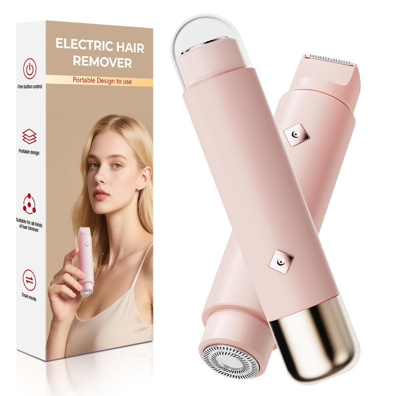 [Australia] - Electric Bikini Trimmer for Women - Dermave Bikini Shaver, Dual Head Shaver Women, 2-in-1 (Pink) Pink 