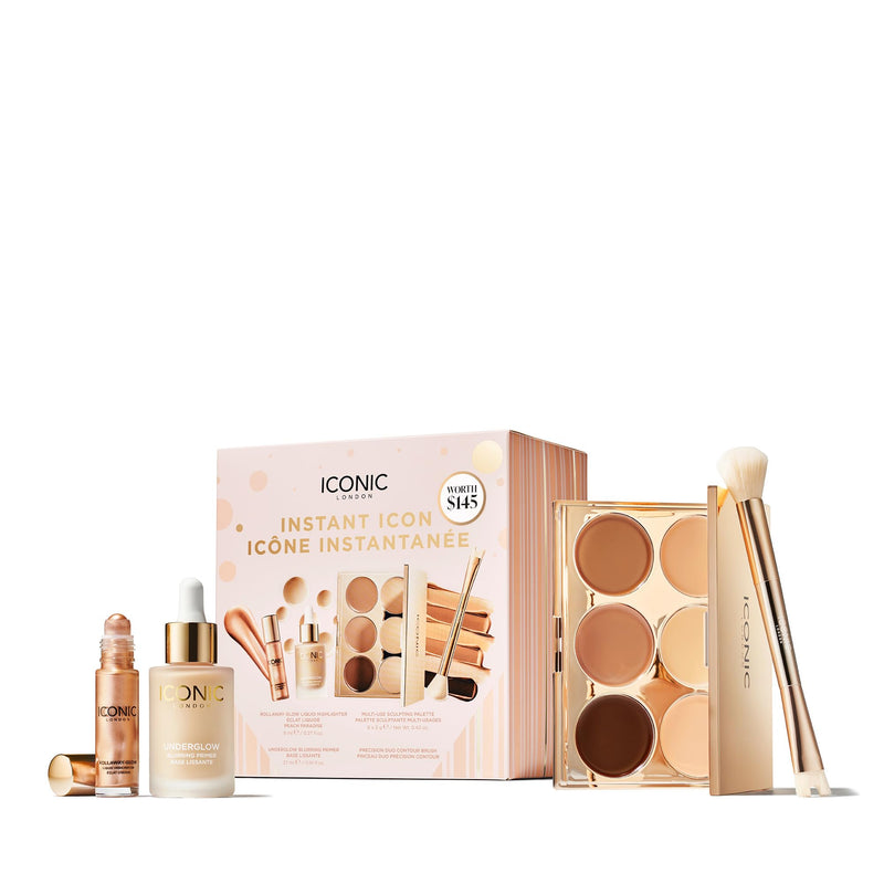 [Australia] - ICONIC LONDON Luxury Makeup Set for Glowy, Radiant Skin and Highlighted Finish, Perfect for Gifting, Long-Lasting, Cruelty-Free, Vegan Makeup Instant Icons 