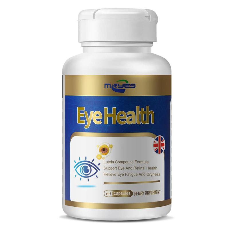 Lutein 20 mg with Zeaxanthin, Bilberry Extract, Vitamins E 60 Capsules | Supports Macular Pigment and Eye Health, Relieves Eye Fatigue for Men and Women Dietary Supplements, Gluten Free, Non-GMO 60 Count (Pack of 1)