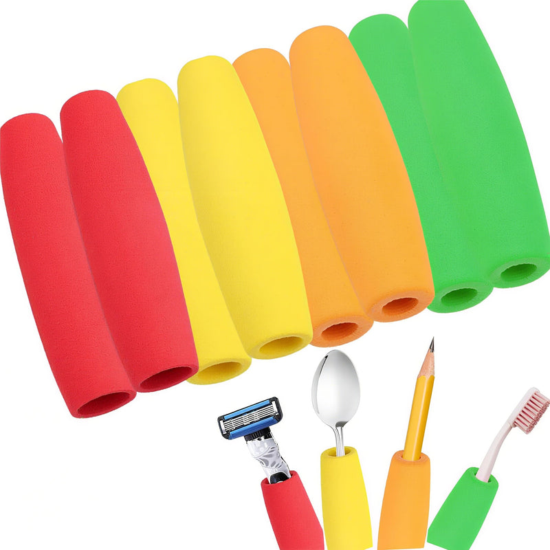 [Australia] - 8-Pack Foam Grip Tubing for Utensils - 4 Sizes No-Cut Utensils Adaptive Grip Handle for Utensils Tools & Pens - Built up Tubing Padding Grips Aid for Elderly, Disabled, Arthritic, Handicapped 