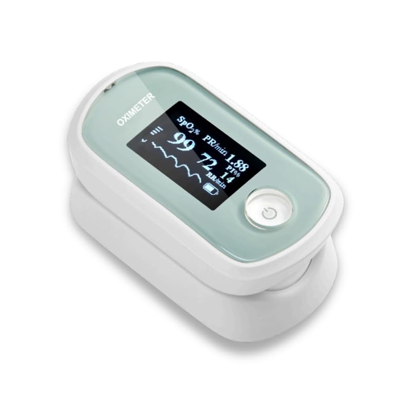 [Australia] - pulse oximeter with respiration Rate Monitor Fingertip Oxygen Monitoring with OLED screen ÔºåAccurate measurement of PI RR PR SPO2 