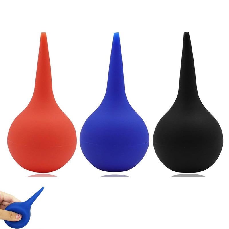 [Australia] - 3 Pcs Hand Bulb Ear Syringes, Professional Soft Reusable Rubber Suction Ear Syringe Ball, Manual Fluid Suction Device Ear Washing Squeeze Bulb for Adults 