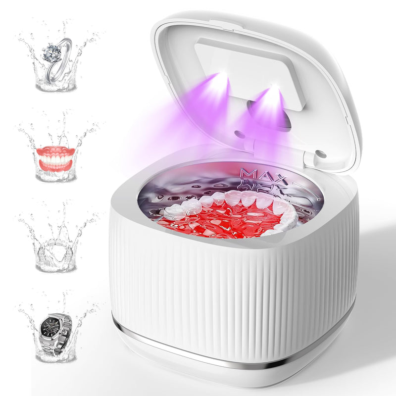[Australia] - 2025 upgraded 3-in-1 version Ultrasonic Retainer Cleaner Machine, degassing technology+ultrasonic+UV, with a 5-fold increase in cleaning efficiency for Dentures, Mouth Guards, Braces, Jewelry 