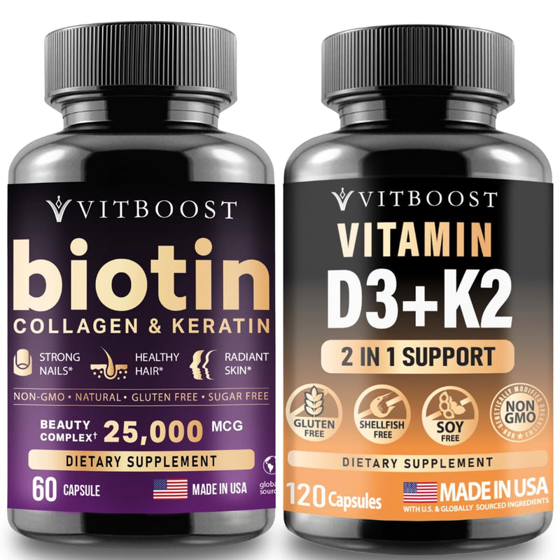 VITBOOST Biotin Collagen Keratin with Vitamin D3 K2 Complex