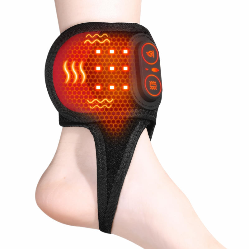 Yabuu Cordless Ankle Brace Heating Massage Pad Relieves Ankle Pain with 3000mAh Battery, Ankle Heated Wrap Pad for Ligament Strain,Achilles Tendonitis,Joint Care, Washable, Thoughtful Gift