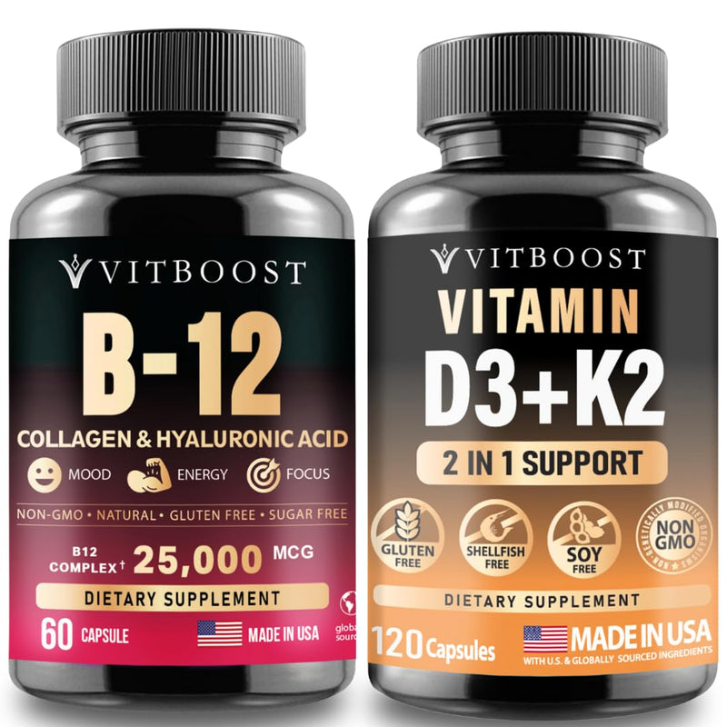 VITBOOST B12 with Hyaluronic Acid, Collagen with D3K2 Complex