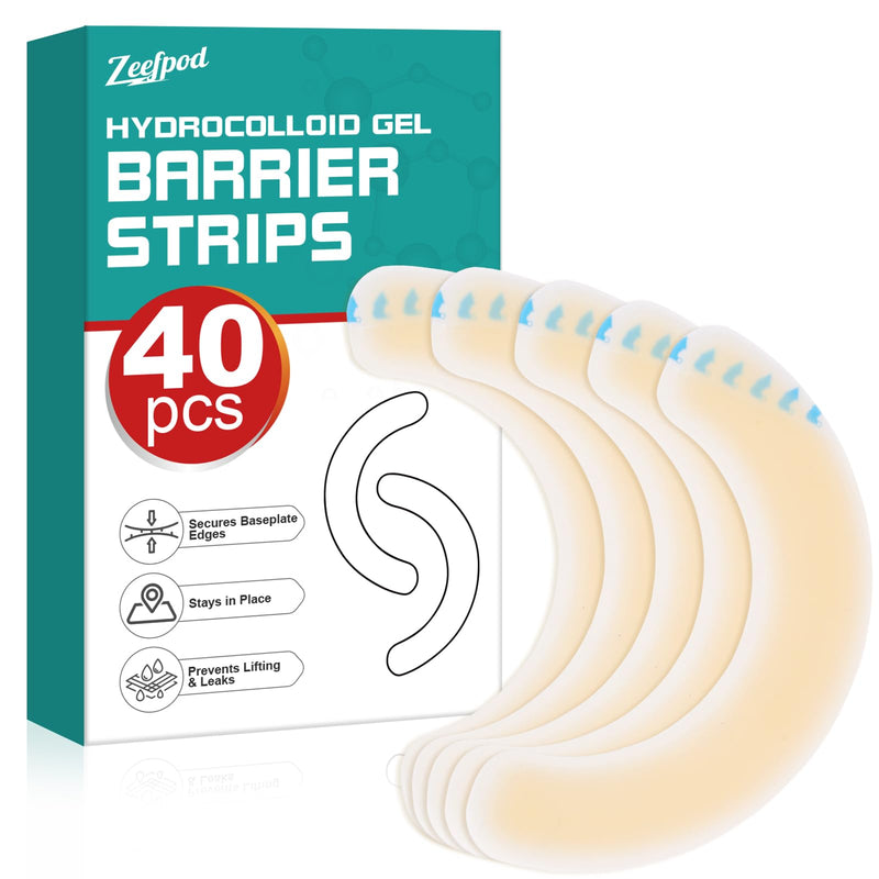 [Australia] - 40 PCS Ostomy Barrier Strips,Ostomy Supplies,Elastic Hydrocolloid Waterproof Leak - Skin Adhesive Ostomy Barrier Tape for Colostomy Stoma Bags 40 Pcs 
