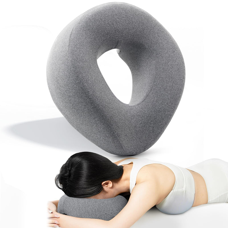 [Australia] - Face Down Pillow Massage Headrest for Bed, Face Down Pillow After Eye Surgery BBL Post Eye Surgery Recovery, Comfortable Support Equipment for Sleeping & Pain Relief Gray 