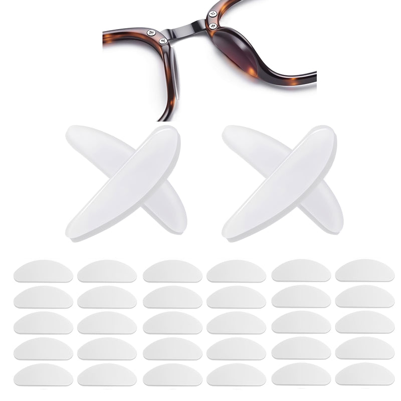 [Australia] - Adhesive Nose Pads for Glasses Anti Slip,30Pack Clear Stick On Silicone Nose Pads for Eyeglasses Sunglasses,0.75inch NoseGrips for Glasses Anti Slip,Translucent. 30 