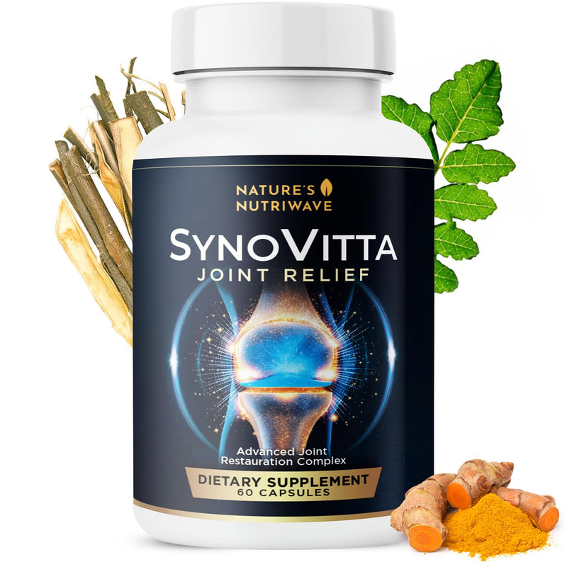 SynoVitta – MSM, Glucosamine, Turmeric & Boswellia – 1 Month Supply | MSM, Glucosamine, Turmeric & Boswellia | Non-GMO, Made in USA | Easy-to-swallow daily capsule 60 Count (Pack of 1)