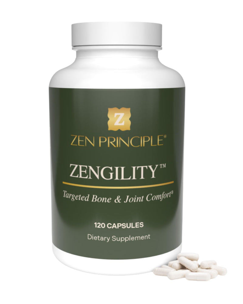 Zen Principle Zengility™ Joint Support & Bone Strength Supplement – Fast-Acting Relief with MSM, Plant Calcium, Vitamin K2 & D3. Shellfish-Free Vegan Formula for Mobility & Comfort. 120 Capsules 1