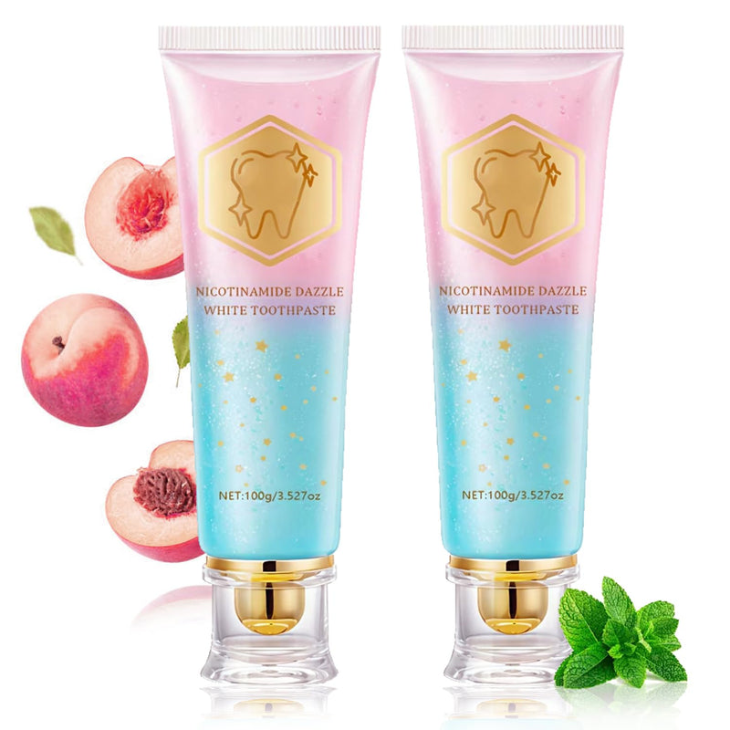 [Australia] - 2Pcs Niacinamide Whitening Toothpaste for Sensitive Teeth – Radiant Tooth Paste for Deep Stain Removal, Enamel Safe & Fresh Breath – Teeth Whitening Toothpaste with Gentle Natural Care, 3.5oz 