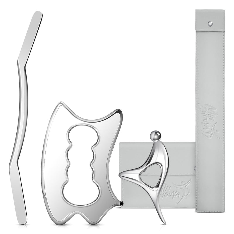 [Australia] - Stainless Steel Gua Sha Tools, 3 in 1 Muscle Scraper Tool, Metal Gua Sha Physical Therapy Equipment, Body Guasha, Myofascial Release,Scraping Tool Physical Therapy, Deep Tissue Massager for Knots 