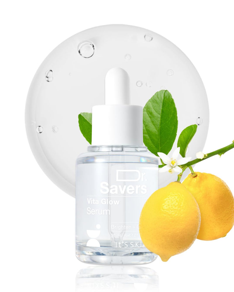 It'S SKIN Dr.Savers Vitamin Glow Face Serum 1.01 fl.oz, Vitamin Complex Derma Serum, Lightweight, Glowing, Radiant Skin, Reduce Dark Spots, Uneven Skin Tone, Niacinamide, Personalized Korean Skincare Vita Glow 1.01 Fl Oz (Pack of 1)