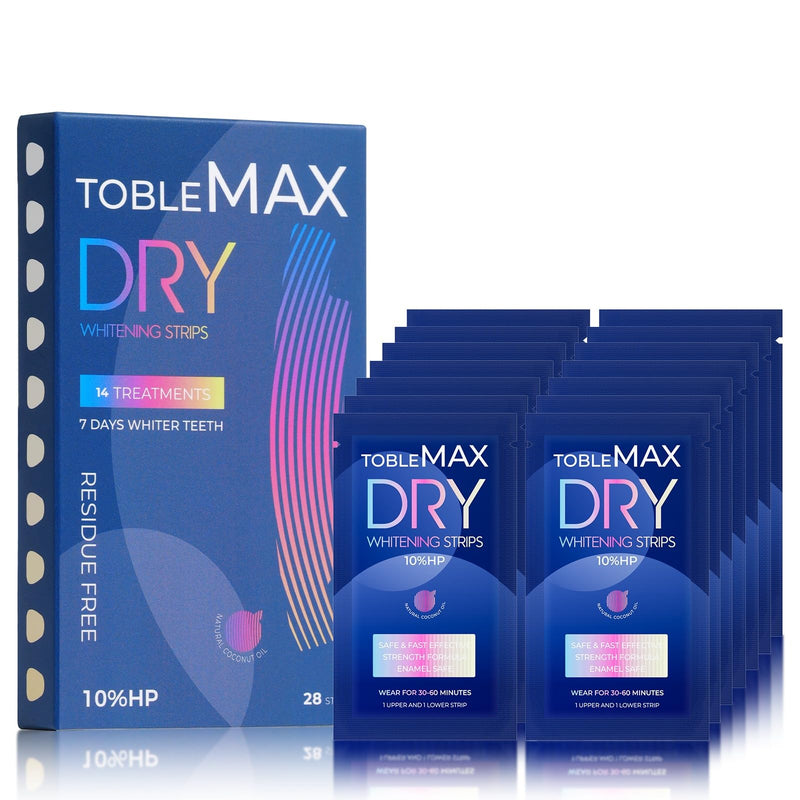 [Australia] - Teeth Whitening Strips-14 Days Treatment with Non-Slip, Residue Free Technology - Affordable Enamel Care, 10% Hydrogen Peroxide with Natural Coconut Oil Infused to Reduce Sensitivity. 