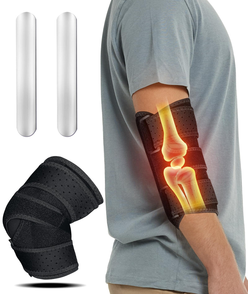 [Australia] - Elbow Brace for Cubital Tunnel & Ulnar Nerve Support ‚Äì Adjustable Night Splint for Tennis Elbow, Tendonitis & Nerve Pain ‚Äì Comfortable Elbow Stabilizer for Men & Women Fit Most Black One Size 