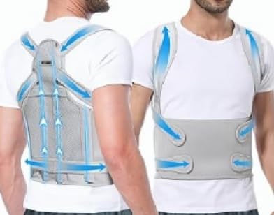 Posture Corrector For Women & Men, Suitable For Indoor And Outdoor Use, Posture Correcting Belt For Hunchback Correction (Grey, Medium)) 1 year ash Medium(Medium)