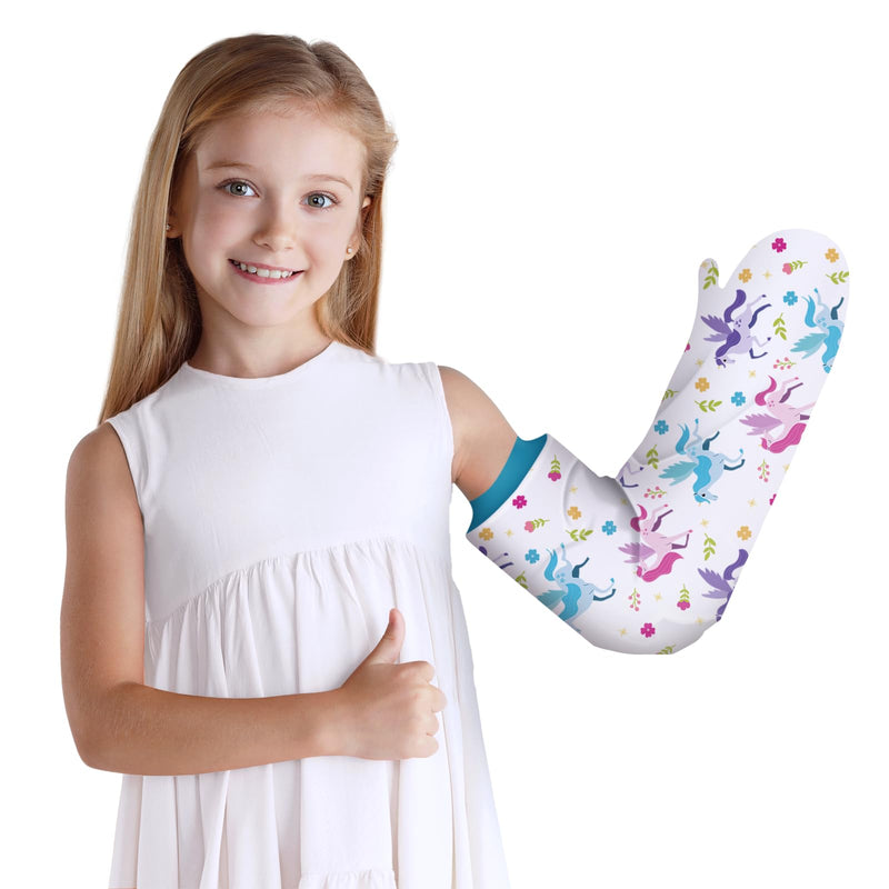 [Australia] - Kids Cast Cover for Shower Arm ‚Äì Waterproof Arm Sleeve with Leak-Proof Silicone Seal ‚Äì Reusable Unicorn Design for Children (Fits Arms up to 17.3‚Äù Long & 6.7‚Äì8.7‚Äù Circumference, Ages 4‚Äì9) 