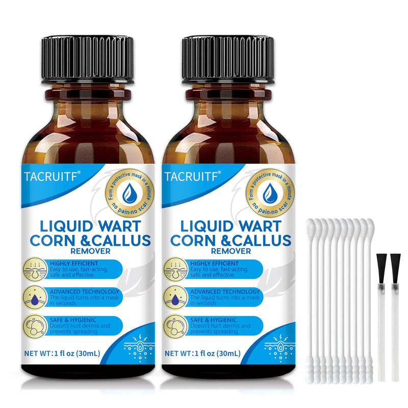 [Australia] - 2 Packs Fast-Acting Salicylic Remover: Strongest Wart Corn Removers for Feet, Body and Neck.Exclusive Formula 17% Salicylic for Plantar„ÄÅFlat„ÄÅCommon Wart, Corn. for Men and Women - 2 * 30ML 