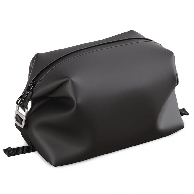 Vomgomfom 6L 13 Inch Silicone Toiletry Bag, Waterproof Leakproof Travel Cosmetic Organizer, Adjustable G-Buckle Compression Dopp Kit, Foldable Makeup Bag for Women & Men (Black, 13" 6L) Black