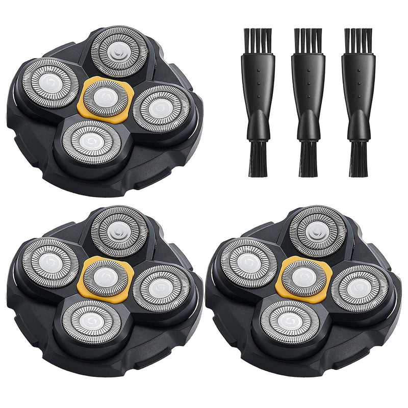 [Australia] - Microtouch Replacement Heads for Microtouch Titanium Head Shaver, 3PCS MTTTBHS Head Shaver Blades, 3 Cleaning Brush 3 Pack 