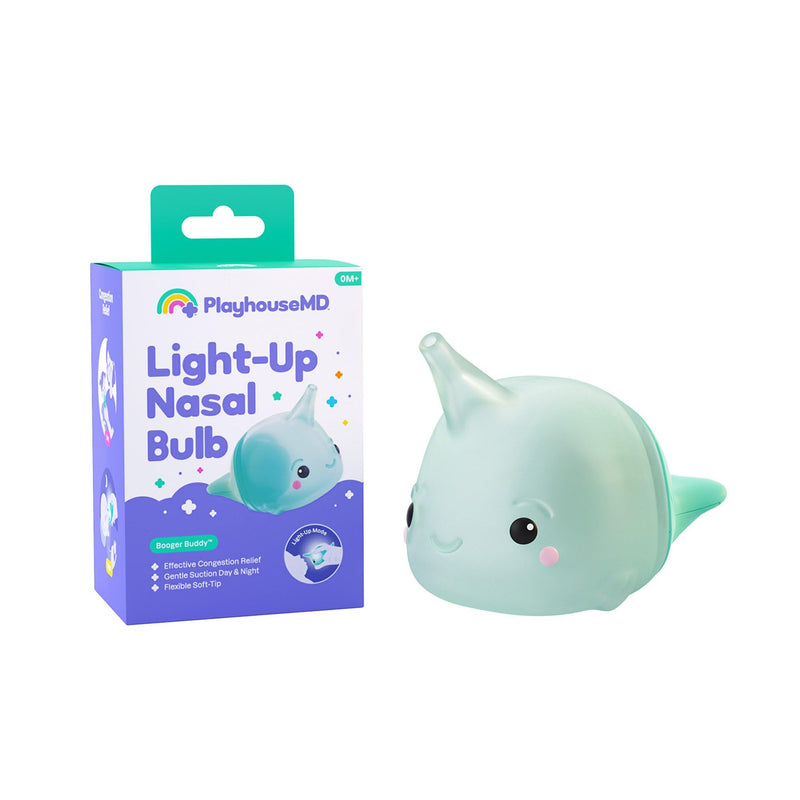 [Australia] - Booger Buddy Nasal Bulb, Narwhal - with LED Light for Babies & Toddlers ‚Äì BPA-Free Snot Remover for Infant Stuffy Nose and Congestion Relief ‚Äì Easy to Clean Design 