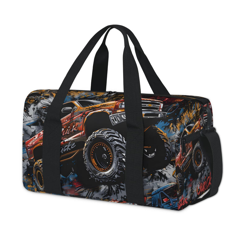 Sports Duffle Bag, Small Gym Bags With Zipper, Ballet Dance Bag for Girls, Workout Soccer Bags for Boys Weekend Overnight Shoulder Carry-On Travel Tote (Trucks)