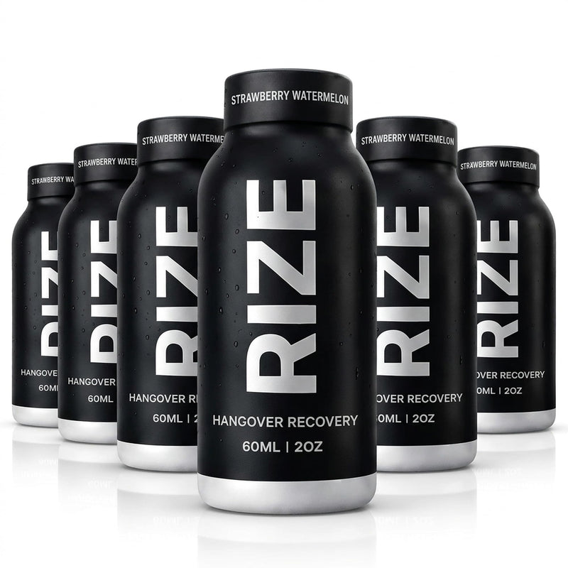 RIZE Hydration & Detox Wellness Shot – Liver Health & Antioxidant Support with DHM, NAC, Milk Thistle & B Vitamins | Herbal Hydration Blend for Energy & Daily Wellness (6 Pack) 2 Fl Oz (Pack of 6)