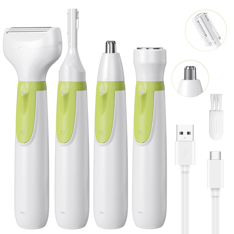 [Australia] - Electric Razor for Women- 4 in 1 Electric Shaver for Women, Wet & Dry Bikini Trimmer and Facial Hair Remover,Eyebrow Razors Nose Hair Trimmer Rechargeable Personal Trimmer Groomer for Body Hair 8868 