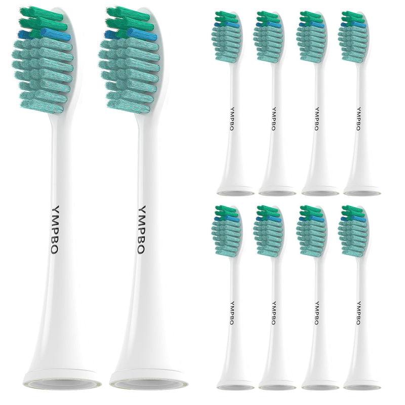 10 Pack Toothbrush Replacement Heads for TAO Clean Sonic, Whitening | Adults Tooth Brush Head Refill, Medium Bristles Green