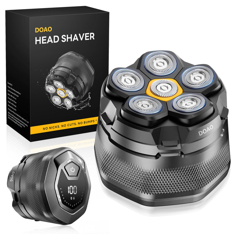 [Australia] - Head Shavers for Bald Men, 6D Magnetic Floating Blades, Smooth Shave in 3 Minutes, USB-C Rechargeable, 180min Runtime, Wet & Dry, Easy Clean, Anti-Slip Design(A6-Plus) A6-New 