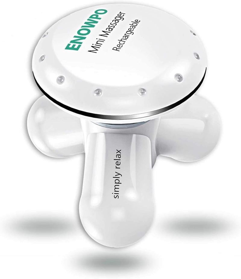 [Australia] - Handheld Mini Massager Hand Held Full Body Personal Massager Percussion Muscle Pain Relief for Neck, Back, Shoulder, Hand Massage Tools Cordless Massagers Vibrating-White White 