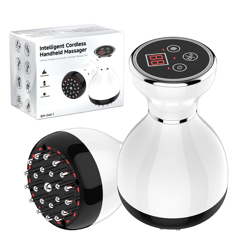 [Australia] - Lymphatic Drainage Massager & Anti Cellulite Massage Tool, Helps Reduce Stretch Marks & Cellulite, for Legs, Arms & Belly, Body Sculpting Machine with Microcurrent & Red-Light & Heat & Vibration 