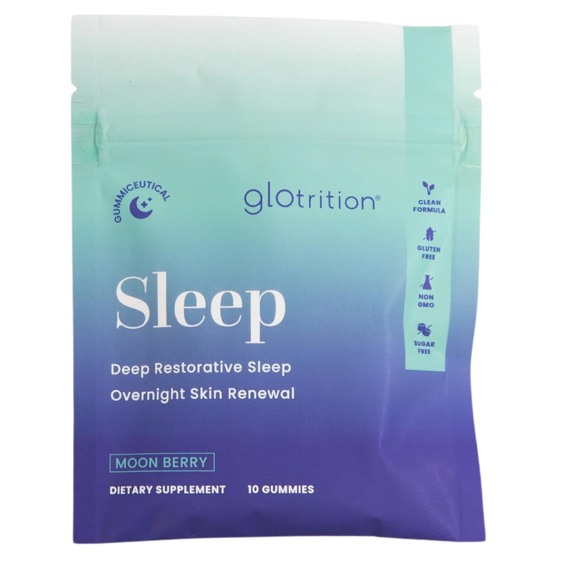 Glotrition Beauty Sleep Gummy Travel Pack | Deeper, Higher Quality Sleep | Rejuvenate & Moisturize Skin at Night | Non-Habit Forming with Natural Ingredients | 10 Gummies 10 Count