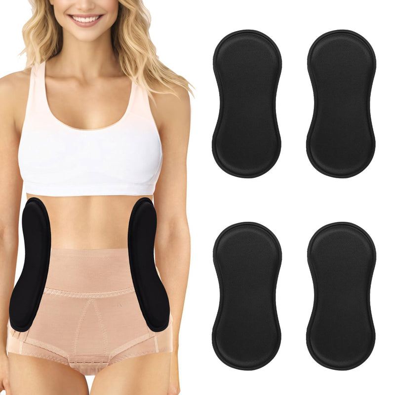 4pcs Abdominal Side Compression Boards, 11.8x5.5x0.47in Lipo Foam Lateral Protectors Waist Skin Anti-Sagging Filling Supplies for Post Surgery Recovery (Black) 4