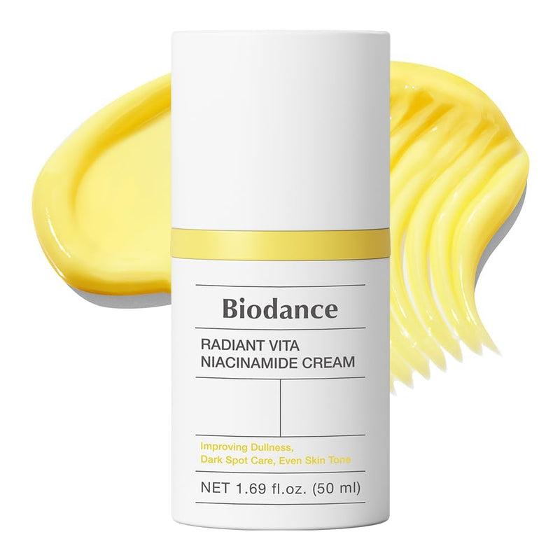 BIODANCE Radiant Vita Niacinamide Cream, Brightening, Dark Spot Correcting, Hydrating Facial Moisturizer with Vitamin C, B12, Korean Skin Care, Self Care Gifts for Women | 1.69 fl.oz, 50ml 1.69 Fl Oz (Pack of 1)