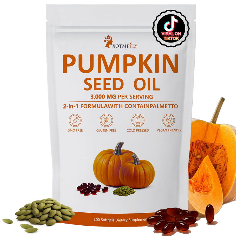 [Australia] - Premium Pumpkin Seed Oil with Saw Palmetto 3000mg Soft Capsule | Cold Pressed Virgin, Pure Virgin Oil | Supports Hair, Urinary, Bladder & Prostate Health - 300 Count 
