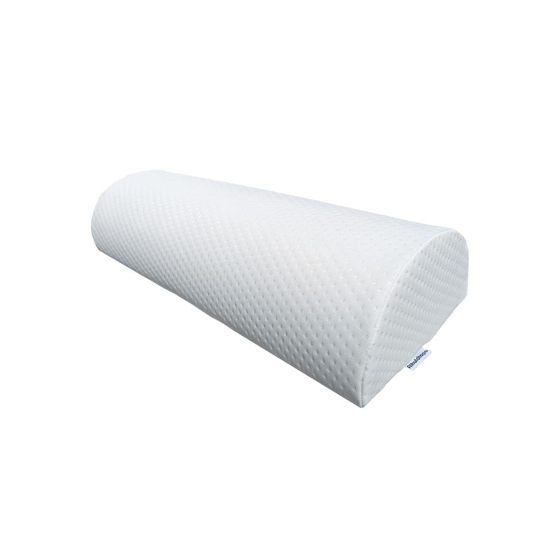 [Australia] - Single Pack Half Moon Bolster Pillow for Legs, Knees, Lower Back.Semi Roll Round Pillow for Ankle and Foot Comfort, Head Neck Spine Hip Pain Relief,Machine Washable Cover White 20.5" x 8" x 4.5" 