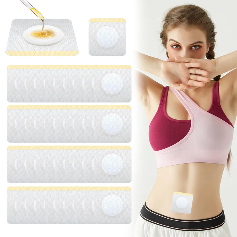 [Australia] - Castor Oil Patches, 100PCS Castor Oil Belly Button Patch Disposable Organic Cotton Self-Adhesive Pads for Belly Button, Anti Leakage Design, Breathable & Portable, No Wash 1 Count (Pack of 100) 