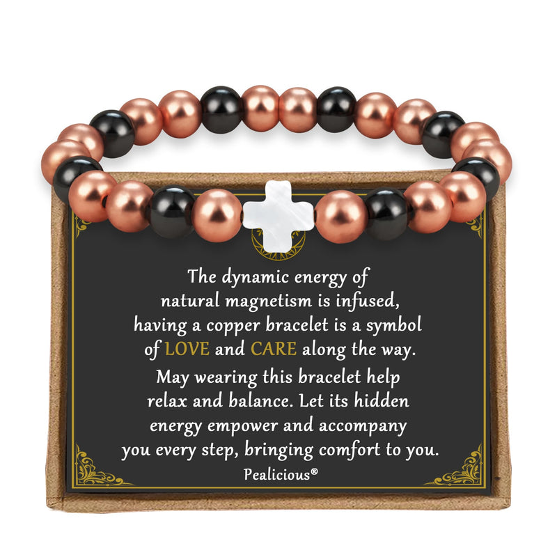 [Australia] - Copper Bracelets for Women and Men, Magnetic Bracelets for Women and Men with 3500 Gauss Magnetic Beads 99.9% Pure Cooper Christian Jewelry Pulsera de Cobre Para Hombres Copper Jewelry Women 6.5"-8" 